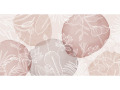 Papier peint panoramique - Motifs floraux abstraits en rose et blanc