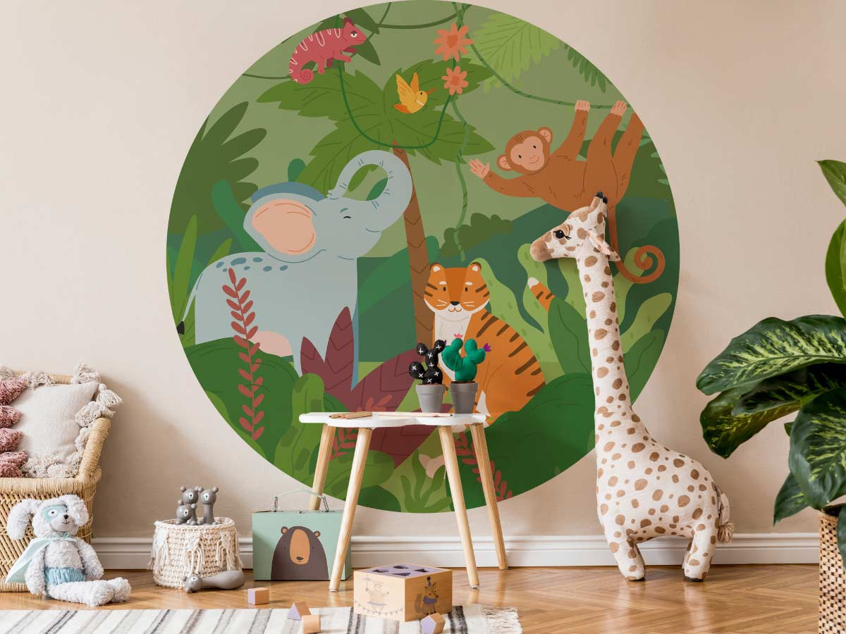 Papier peint chambre enfant  Jungle et Animaux – LePapierPeint